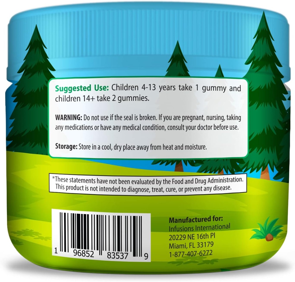 Infusions Super Green Gummies for Kids 90 Count Superfood Booster Soft and Delicious 8 Powerful Blends Vegan Friendly Gluten Free & Non-GMO 4