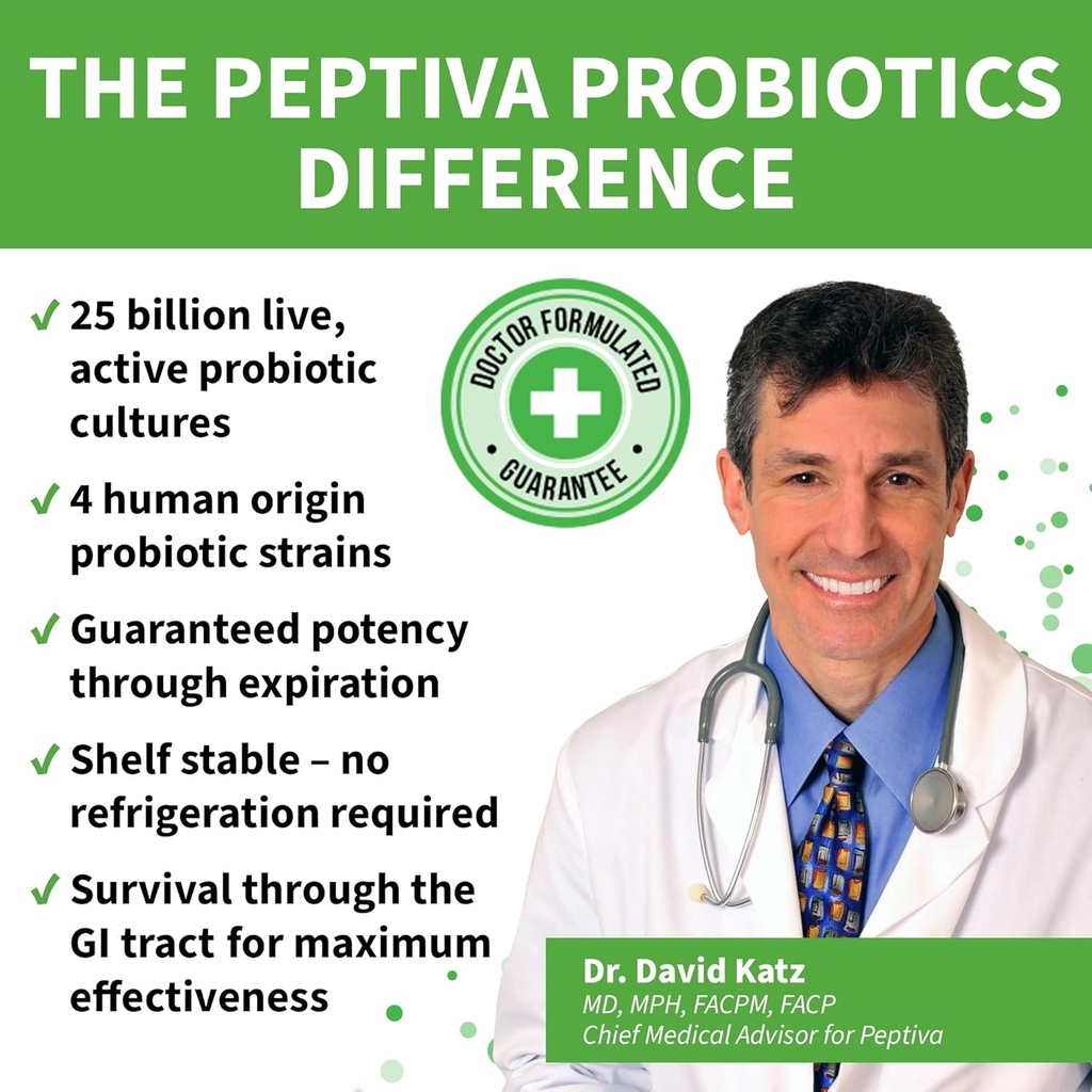 Peptiva Probiotics Mood & Stress - Stress and Mood Support, Digestive Support, Gut Health, 25 Billion CFU, Multi-Strain Probiotics, Lactobacillus Acidophilus, Bifidobacterium - 30 Capsules 4