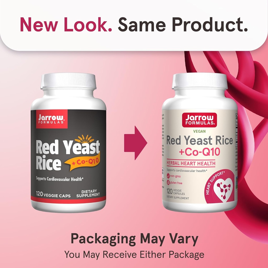 Jarrow Formulas Red Yeast Rice 1200 mg & Co-Q10 100 mg Per Serving-120 Veggie Caps-60 Servings & Heart Health-Vegan & Milk Thistle 150 mg with 30:1 Standardized Silymarin Extract 4