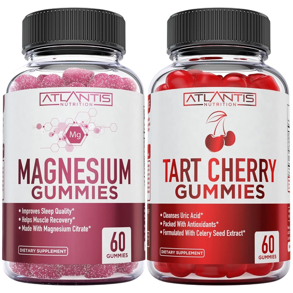 Atlantis Nutrition 60 Tart Cherry Gummies + 60 Magnesium Citrate Gummies 2