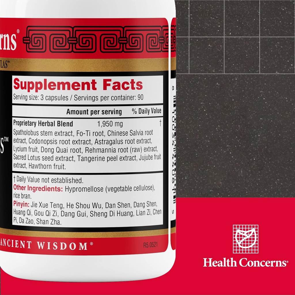 Health Concerns Marrow Plus – Bone Marrow & Blood Generation Herbal Supplement – Chinese Herbal Formula for Anemia, & Circulation Support – Astragus, Salvia, & Tangerine Extracts – 270 Capsules 3