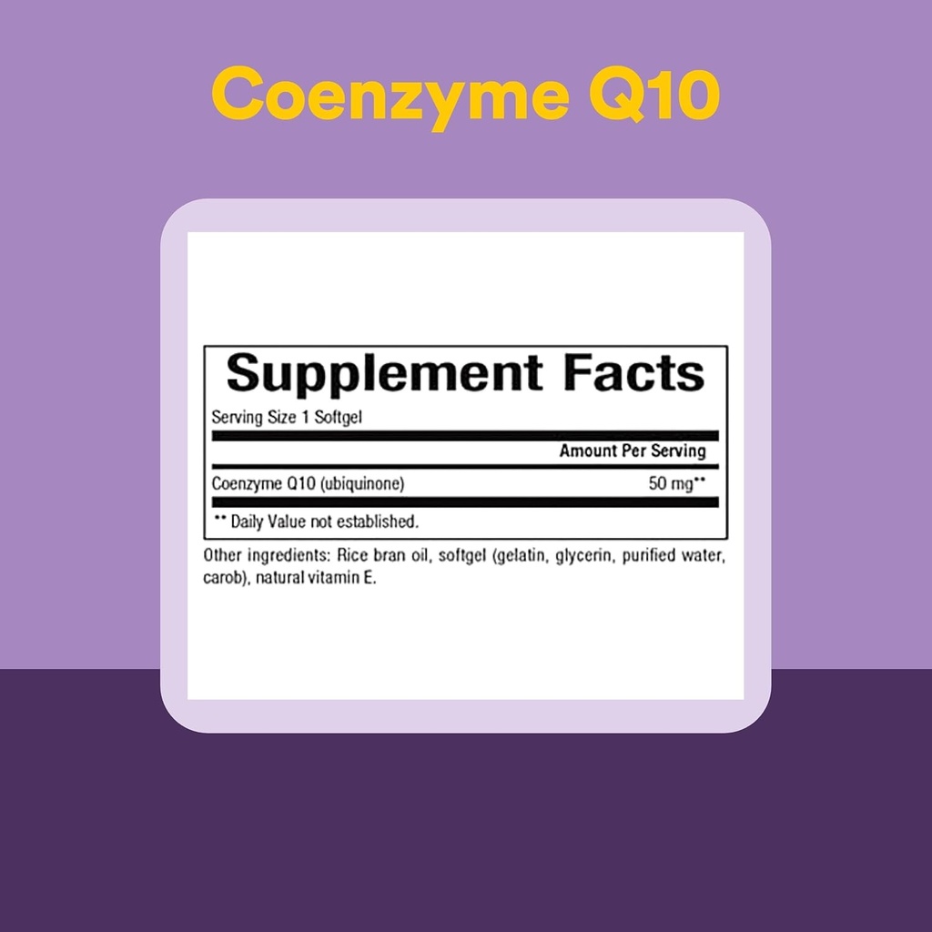 Natural Factors, Coenzyme Q10 50mg, CoQ10 Supplement for Energy, Heart and Antioxidant Support, Gluten Free, 120 softgels (120 servings) 5