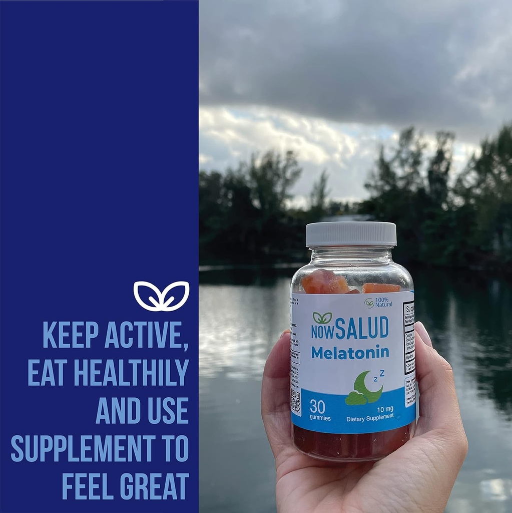 Melatonin 10 mg Gummy Supplement, Orange Flavored, Extra Strength, Sleep Supplements, 100% Natural, 30 Count. 6