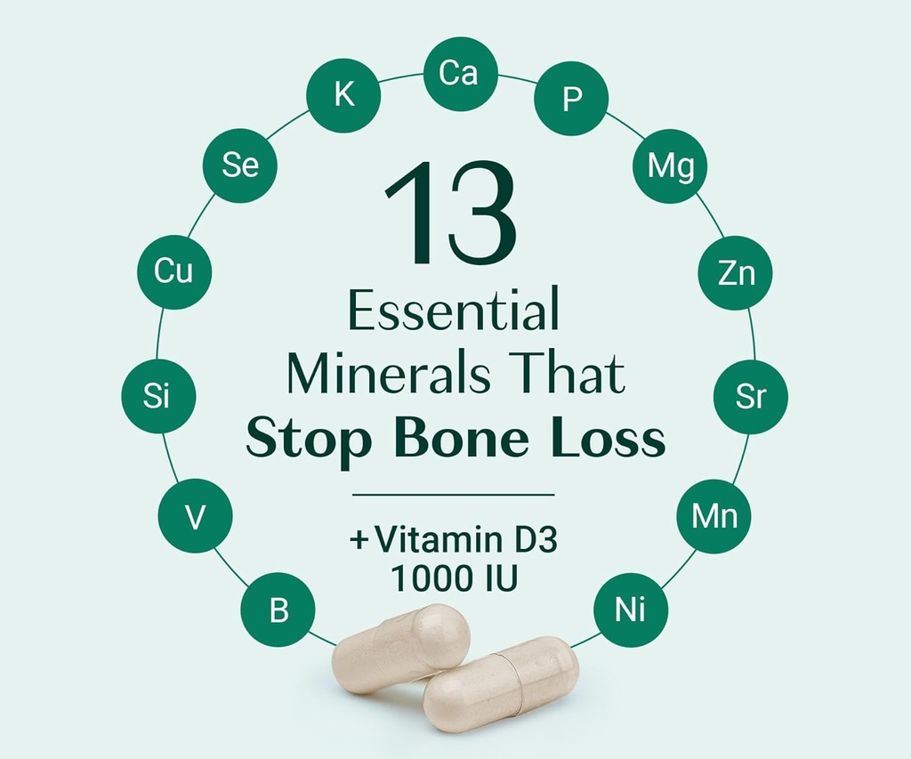 ALGAECAL - Plant Based Calcium Supplement with Vitamin D3 (1000 IU) for Bone Strength, Contains 13 Minerals Supporting Bone Health, Organic Calcium (750 mg) for Women & Men, 90 Caps, 3 Month Supply 5