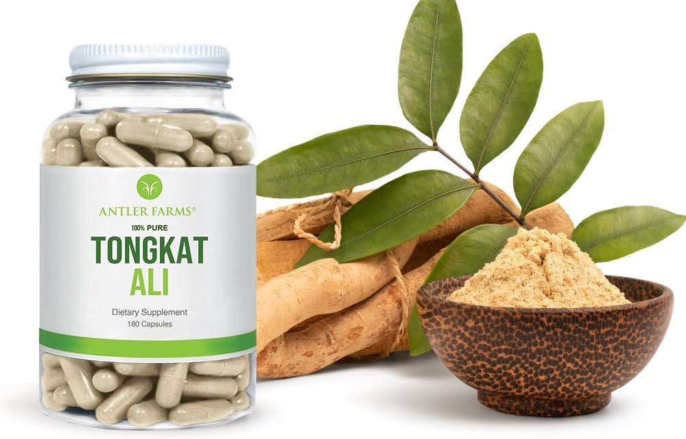 Antler Farms - 100% Pure Tongkat Ali Extract 200:1, 180 Capsules, 500mg - Eurycoma Longifolia Slow Grown Aged Roots from Indonesia – Men’s Health Support, Vegan, Gluten, Soy and Dairy Free 4