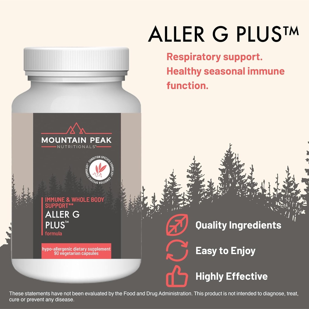 Mountain Peak Nutritionals Aller G Plus - Respiratory, Sinus, & Seasonal Allergy Support - w/Bromelain & Stinging Nettle - Promotes Healthy Immune Function (90 Vegetarian Capsules) 3