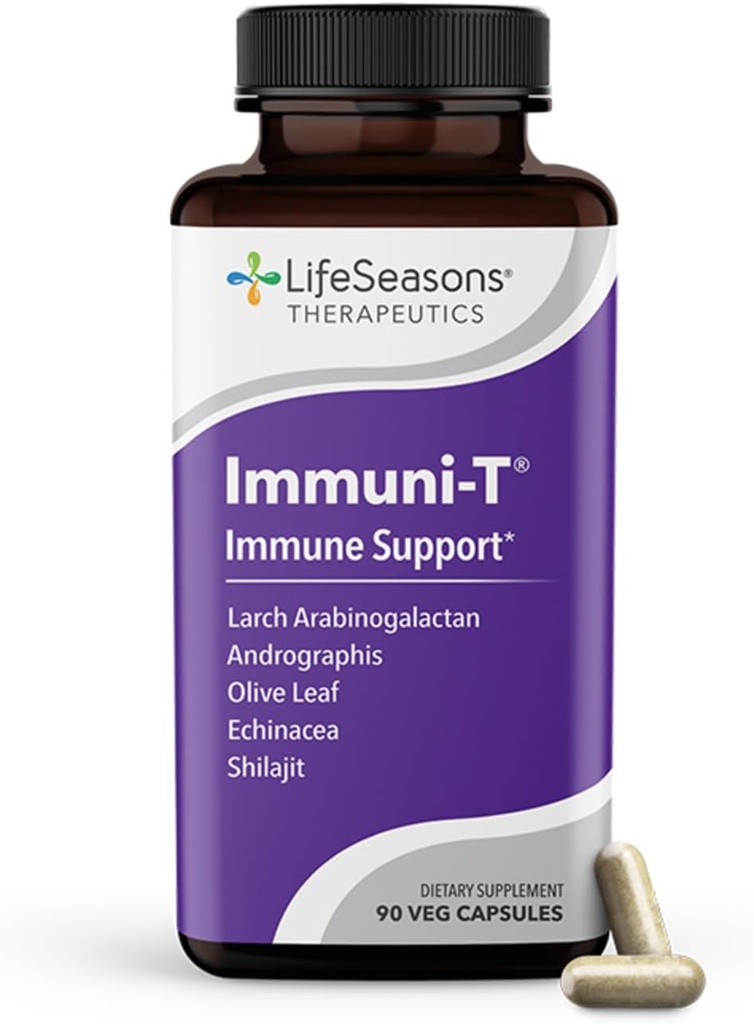 LifeSeasons Immuni-T - Immune Support Supplement - Immunity System Booster - Natural Cold & Flu Relief - Elderberry, Echinacea, Andrographis, Arabinogalactans & Olive Leaf - 90 Capsules 2