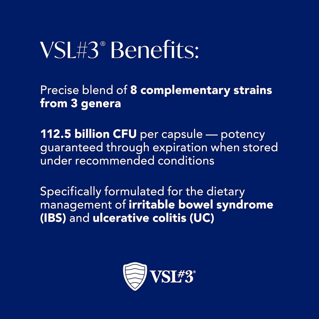 VSL #3® Probiotics for Digestive Health, IBS & UC Symptoms - 112.5B CFUs, High-Potency, Multi-Strain, Live, Refrigerated Probiotic, Medical Food for Gut Health Support in Men & Women, 180 Capsules 5