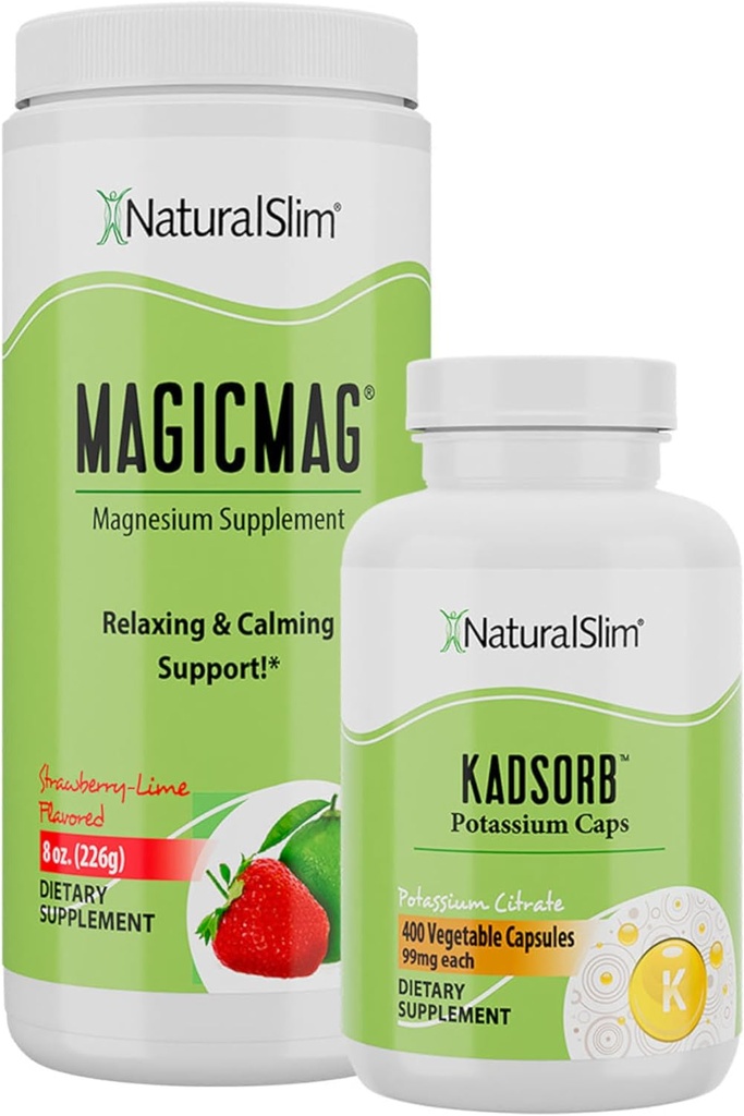 Dynamic Duo MagicMag & Kadsorb - Magnesium Powder Stress & Sleep Support Drink & Potassium Caps Electrolyte Balance Normal pH Support - Natural Aid for a Slow Metabolism 2