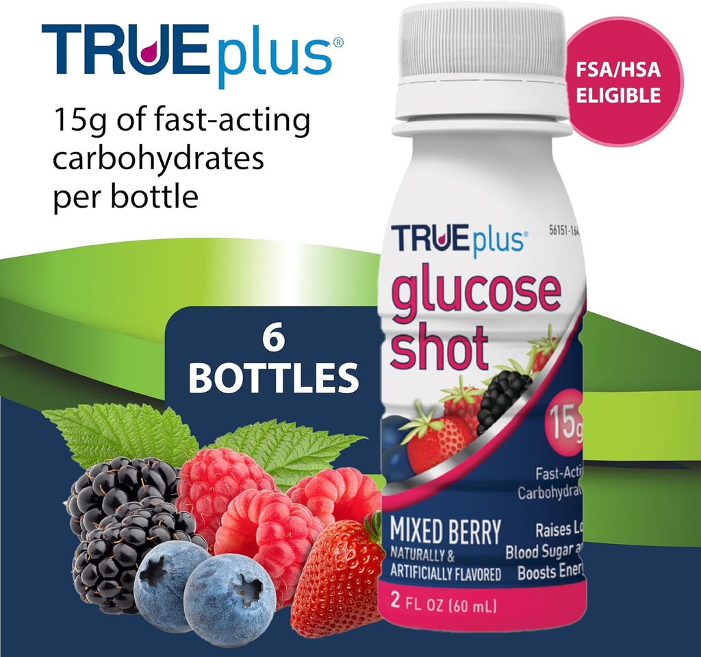 TRUEplus® Glucose Shots 6 bottles - Mixed Berry 3