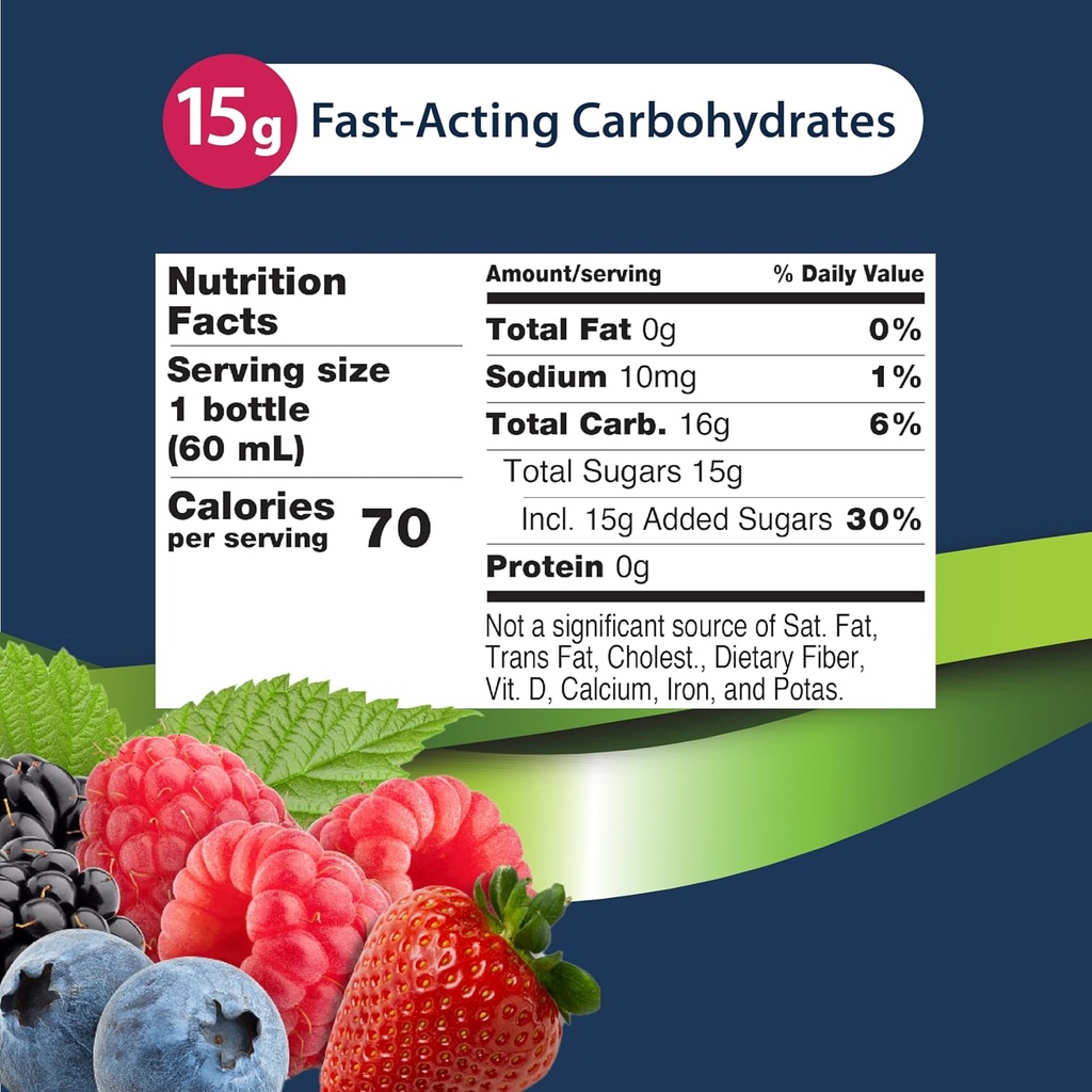 TRUEplus® Glucose Shots 6 bottles - Mixed Berry 4