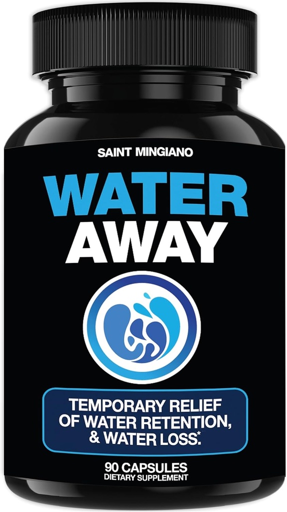 Water Away - Diuretic Water Pills - Retention and Flushing, Aids in Water Relief & Water Loss for Swollen Ankles Feet, Legs or Bloating - Fast Acting Water Away Pills for (90 Capsules) 2