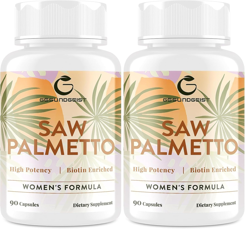Saw Palmetto for Women Hair Loss - DHT Blocker with 5-in-1 Blend for Hair Growth, Skin & Nails, Urinary Wellness - Extra Strength Saw Palmetto Supplement - 180 Capsules 2