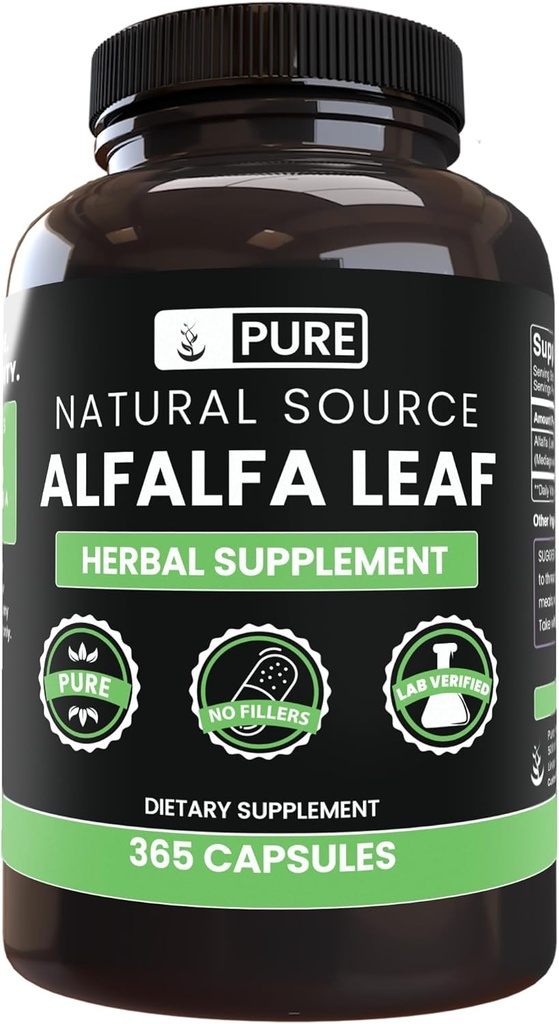 PURE ORIGINAL INGREDIENTS Alfalfa Leaf (365 Capsules) No Magnesium Or Rice Fillers, Always Pure, Lab Verified 2