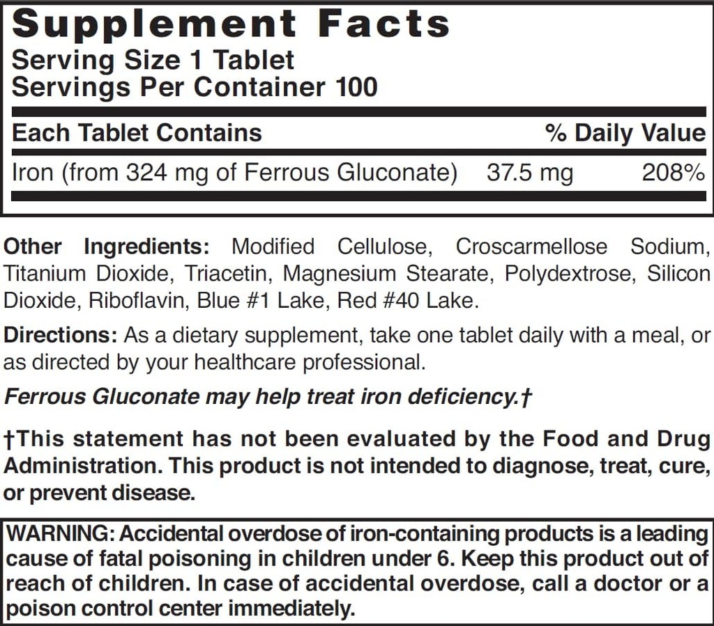 Nature's Blend Ferrous Gluconate Tablets, 100 Count 4