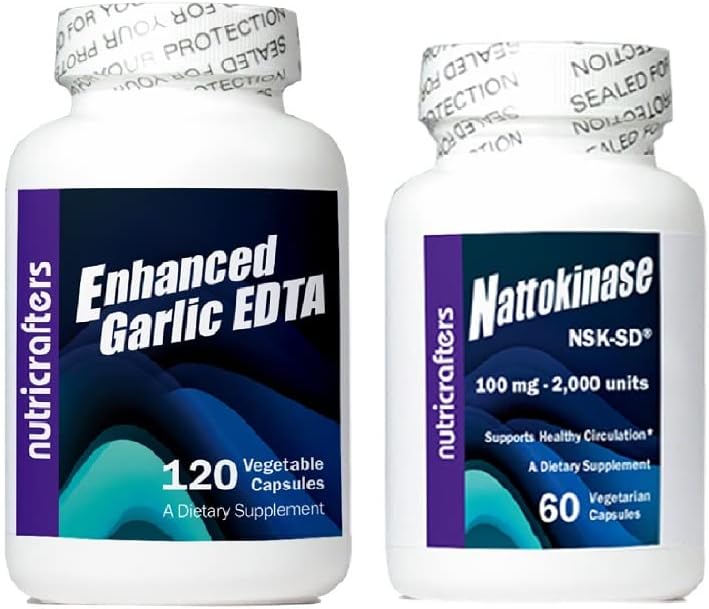 Enhanced Garlic EDTA and Nattokinase NSK-SD. Cardio Cleansing Health Bundle (Two Items) 2