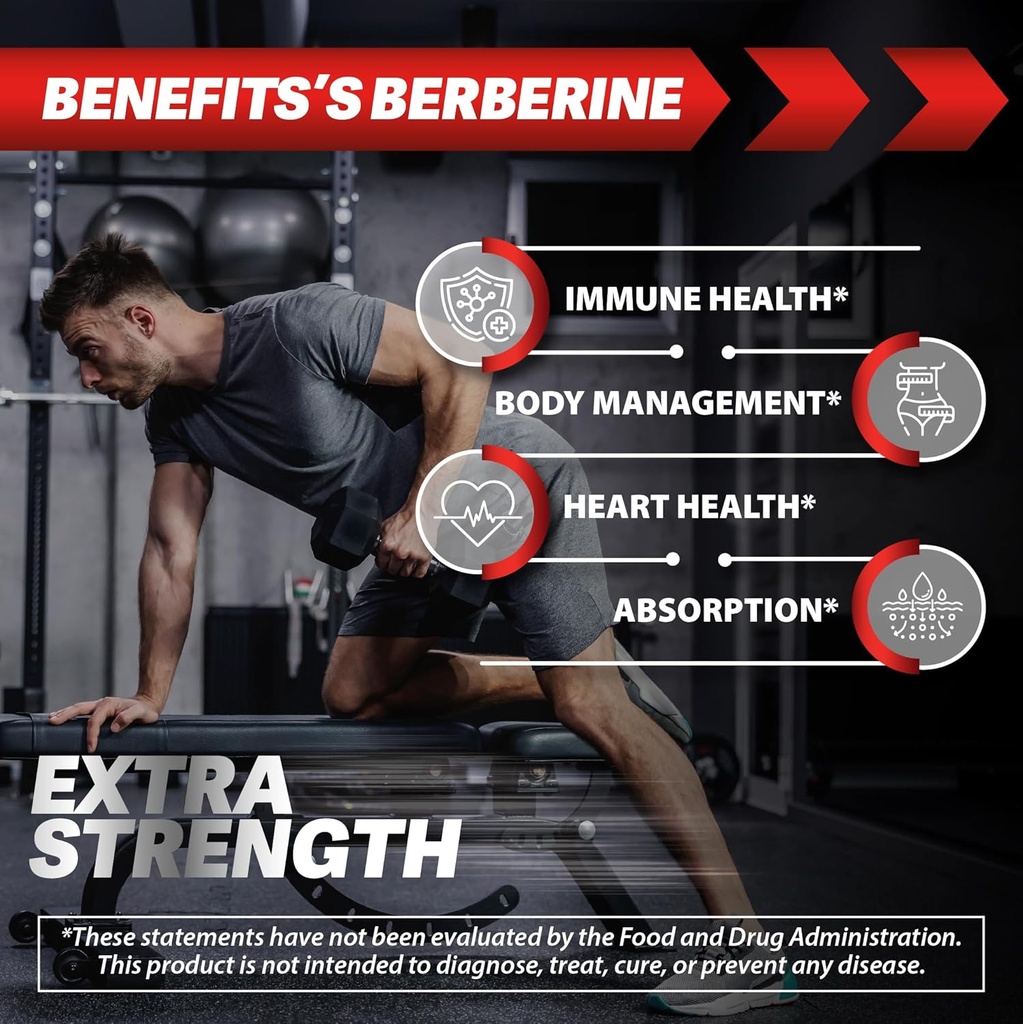 Berberine HCL Supplement 2000mg - Supports Immune System, Cardiovascular Health - Non GMO | Gluten Free 5