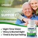AREDS 2 Eye Vitamins - Lutein, Zeaxanthin, Bilberry, Astaxanthin Mineral Vision Supplement - Supports Eye Strain, Dry Eyes, Pressure, and Vision Health - Made in USA - 120ct 4