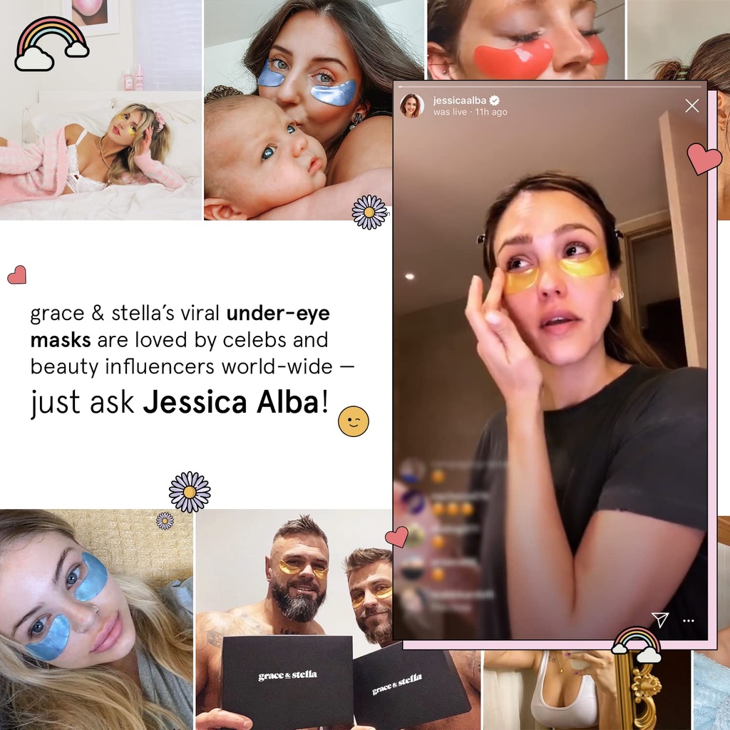 grace & stella Award Winning Under Eye Mask - Travel Essentials - Birthday Gifts for Women - Gel Eye Patches for Dark Circles, Puffy Eyes, Wrinkles, Undereye Bags - Vegan - Self Care (24 Pairs, Gold) 4