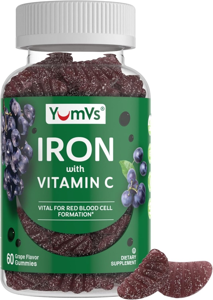 Iron Gummies Supplement with Vitamin C – 10 mg Iron Supplement – Great-Tasting Gummies Grape Flavor – Supports Immune Health & Helps with Iron Deficiency – Vegan, Kosher, Non-GMO – 60 Count 2