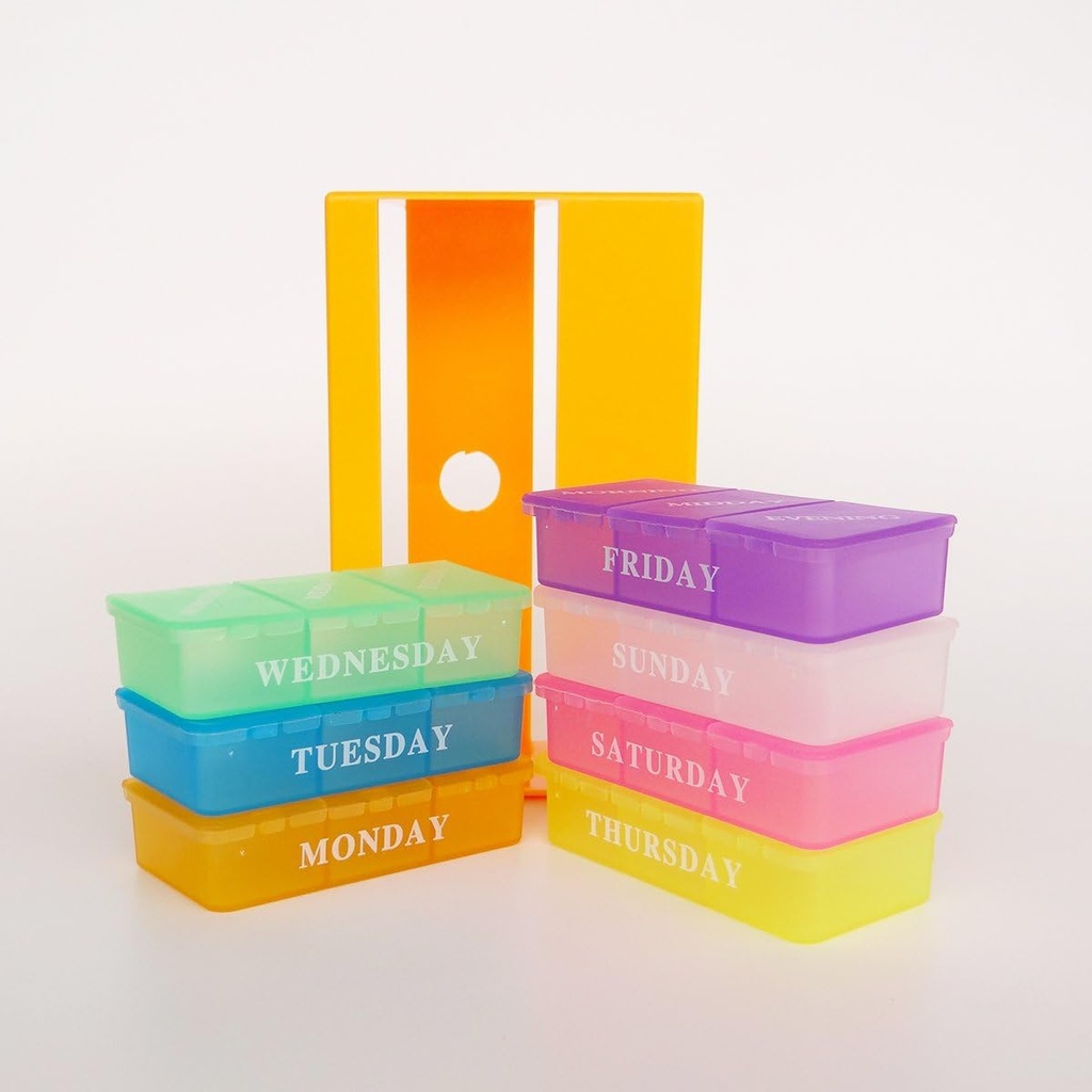 Travel Pill Organizer Box, 3 Times a Day, AM PM Daily Pill Organizer Dispenser Reminder, Medication Case Planner Portable for Purse Pocket Medicine Vitamin, Supplement, Storage Container 5