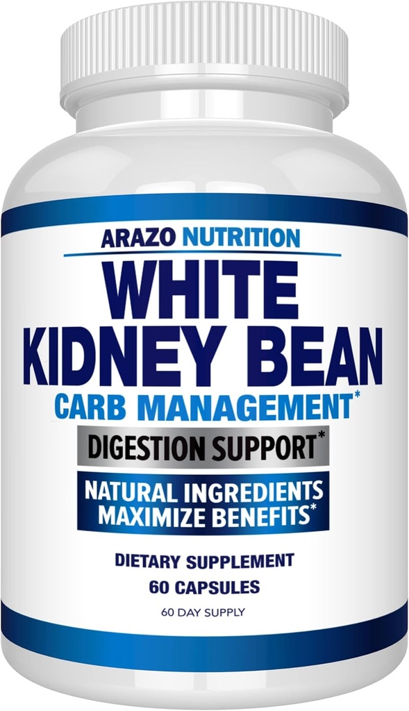 Arazo Nutrition White Kidney Bean Extract - 100% Pure Carb Blocker and Fat Absorber for Weight Support - Intercept Carbs 2