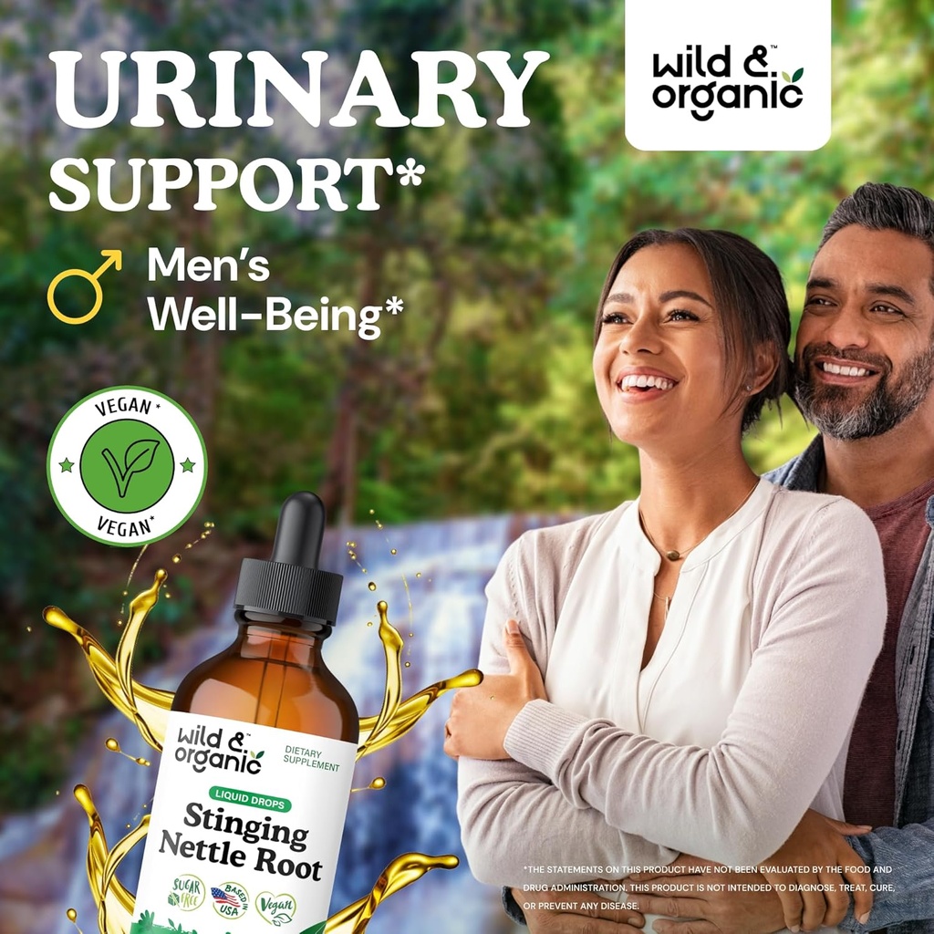 Wild & Organic Saw Palmetto Tincture 4 fl oz & Stinging Nettle Root Tincture 4 fl oz 5