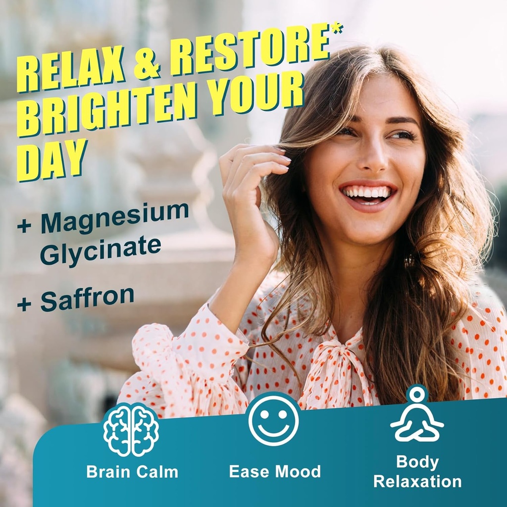 Sugar Free Magnesium Glycinate Gummies 400mg with Ashwagandha, B1, B3, Rhodiola Rosea & Saffron for Support Rest, Mood & Calm Magnesium Gummies for Adults, Chewable Magnesium Supplement, Vegan, 120Ct 5