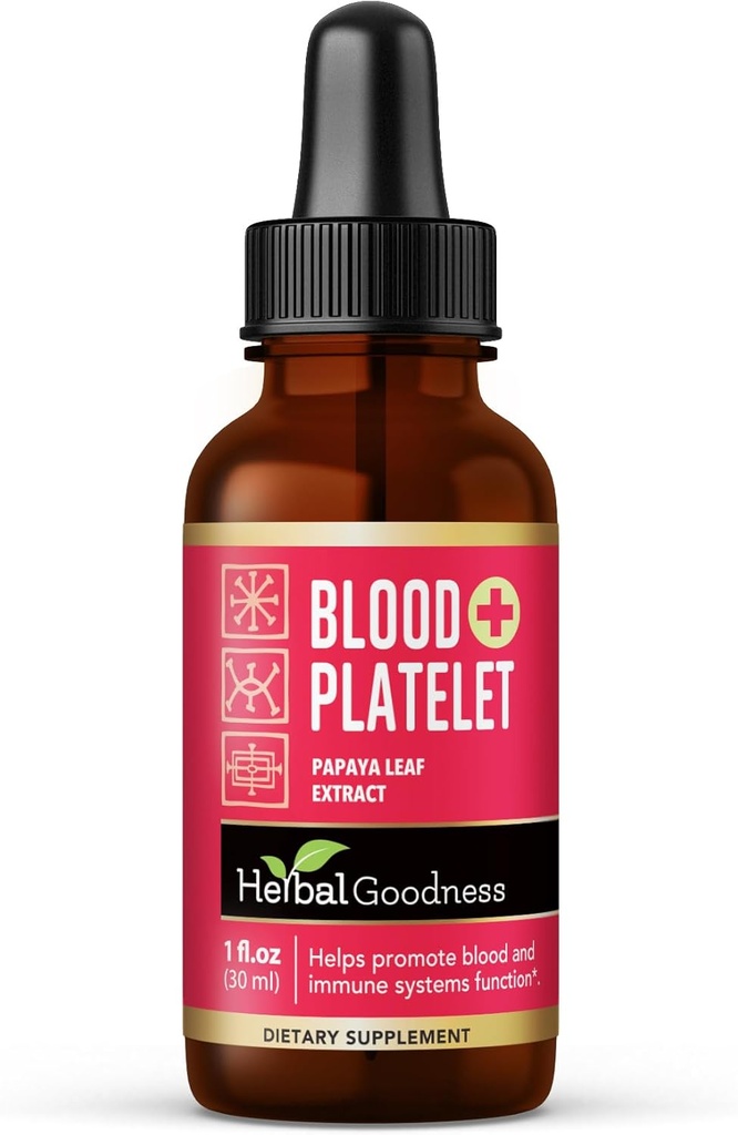 Herbal Goodness Papaya Leaf Blood Platelet Liquid Supplement - Liquid Tincture 1oz - Natural Blood Platelet Boost & Immune Support, Bone Marrow - Blood Cleanse Formula - Made in USA 2