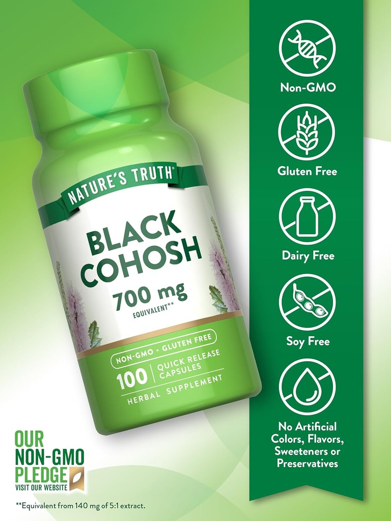 Nature's Truth Black Cohosh | 100 Capsules | Root Extract | Non-GMO & Gluten Free Supplement 4