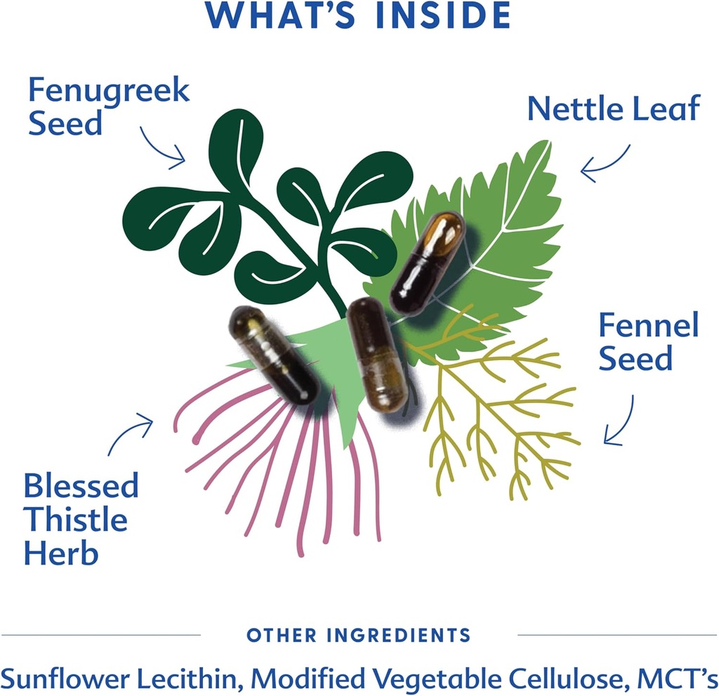 Motherlove More Milk Plus (60 Liquid caps 2 Pack) Fenugreek-Based Lactation Supplement to Support Breast Milk Supply—Non-GMO, Organic Herbs, Vegan, Kosher 4