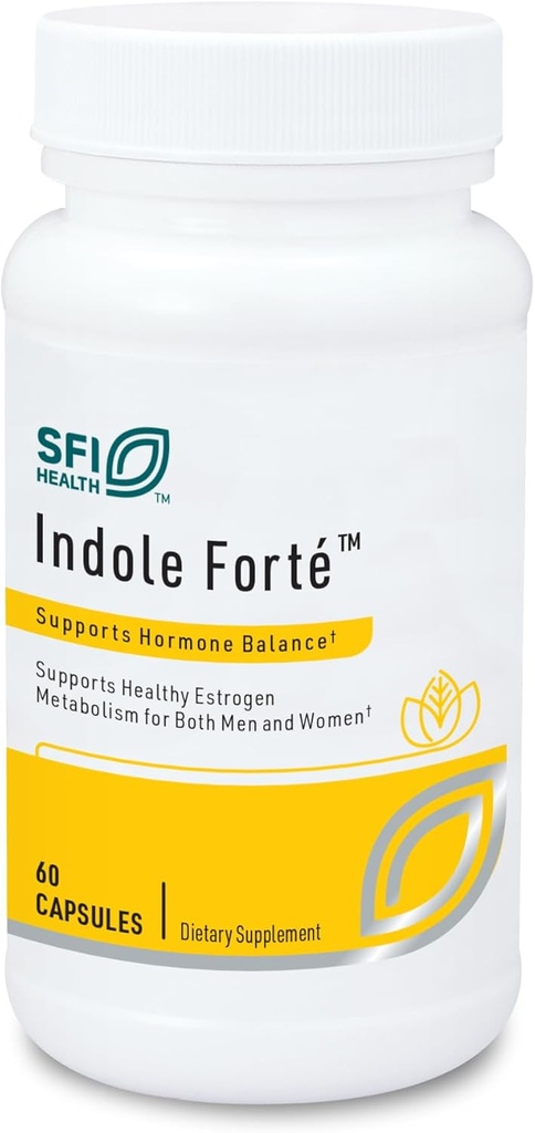Klaire Labs SFI Health Indole Forté - Estrogen Supplement for Women & Men with Diindolylmethane & Indole-3-Carbinol - Indole & DIM Supplement to Promote Healthy Estrogen Metabolism (60 Capsules) 2