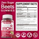 Beet Root Gummies with Iron, Methyl B12, Folate, Vitamin C - Increase Nitric Oxide & Iron Levels, Energy Support, Fight Fatigue, Beetroot & Gentle Iron Supplement, Sugar Free, 60 Counts 3