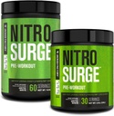 Jacked Factory NITROSURGE Pre Workout Supplement - Endless Energy, Instant Strength Gains, Clear Focus, Intense Pumps - NO Booster & Powerful Preworkout Energy Powder - 90 Servings, Arctic White 2
