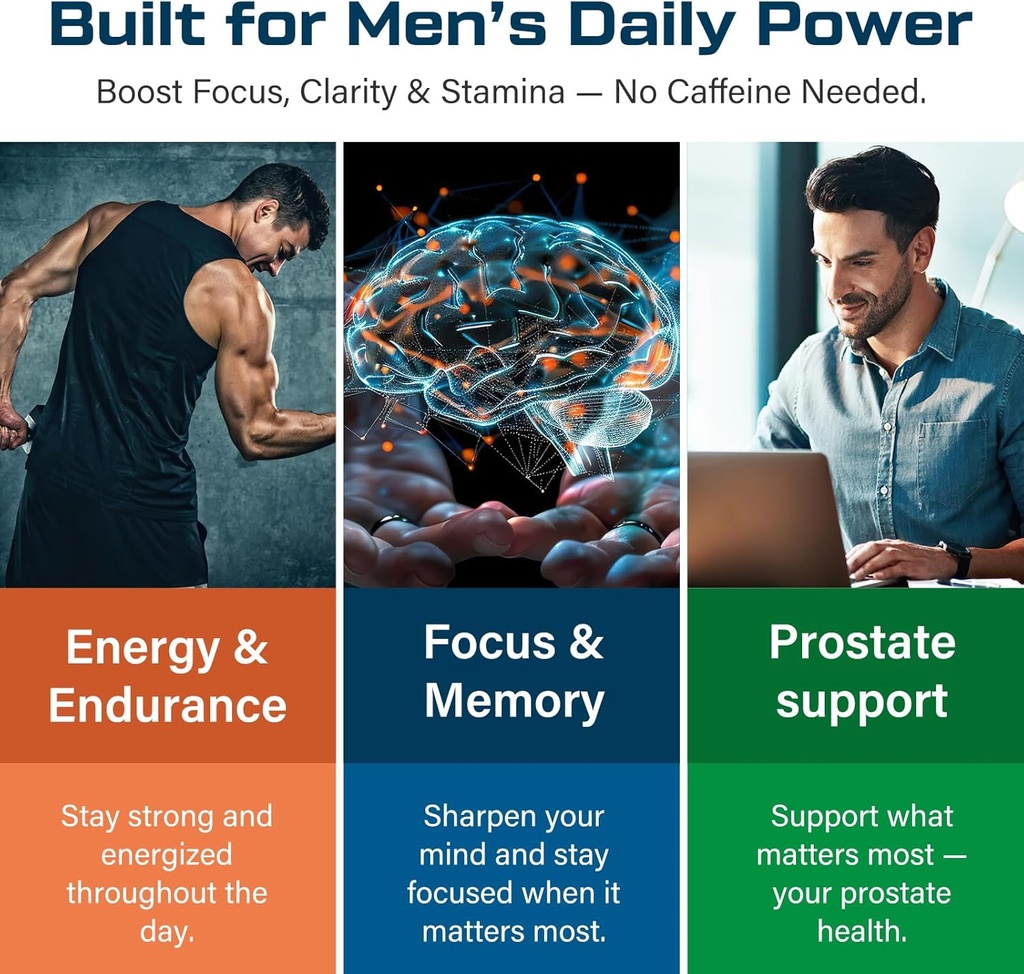 Men Multivitamins 50 Plus - Daily Multivitamin for Men with Fermented Herbal Extracts & 43 Vitamins and Minerals - Mens Vitamins Supports Memory & Brain, Energy, Bone Health 5