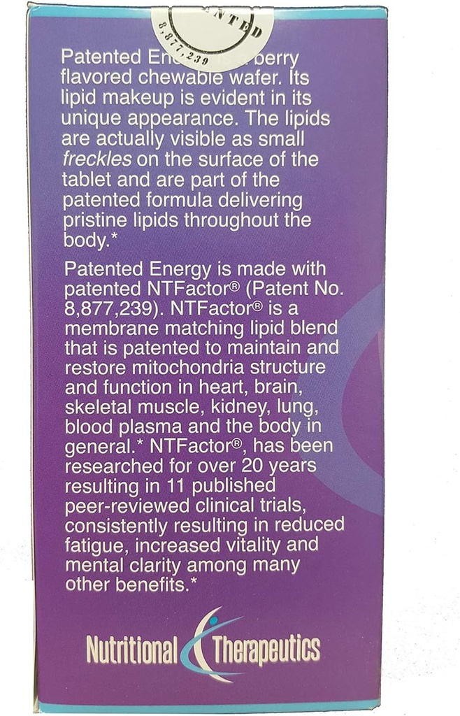 Nutritional Therapeutics Patented Energy With NT Factor, 60 Mixed Berry Chewable Wafers 4