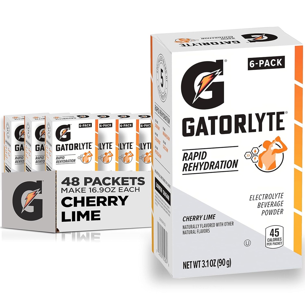 Gatorlyte Powder, Cherry Lime, Makes 16.9 Fl Oz (Pack of 48) 2