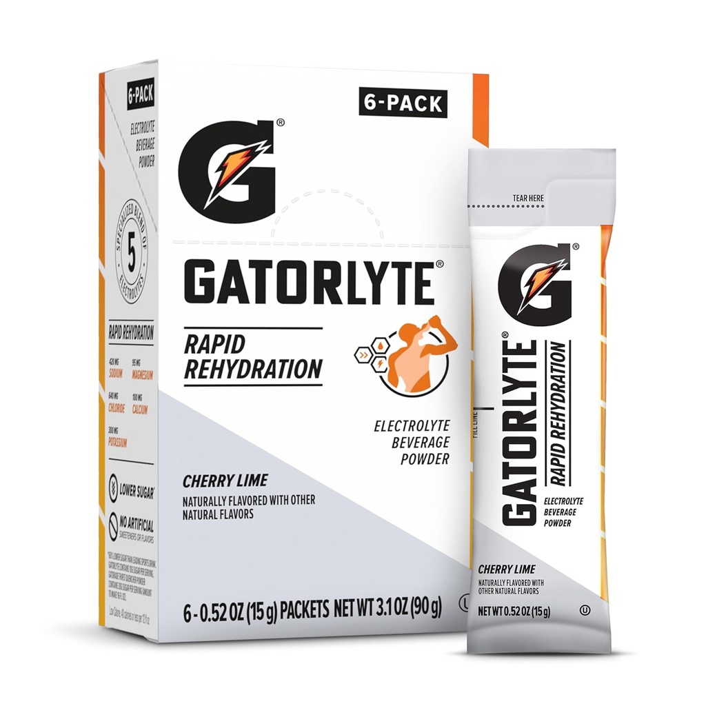 Gatorlyte Powder, Cherry Lime, Makes 16.9 Fl Oz (Pack of 48) 4