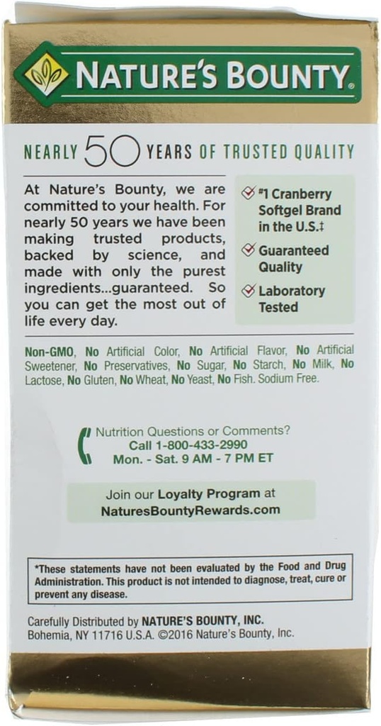 Nature's Bounty Cranberry Dietary Supplement 60 Soft Gels (Pack of 5) 5