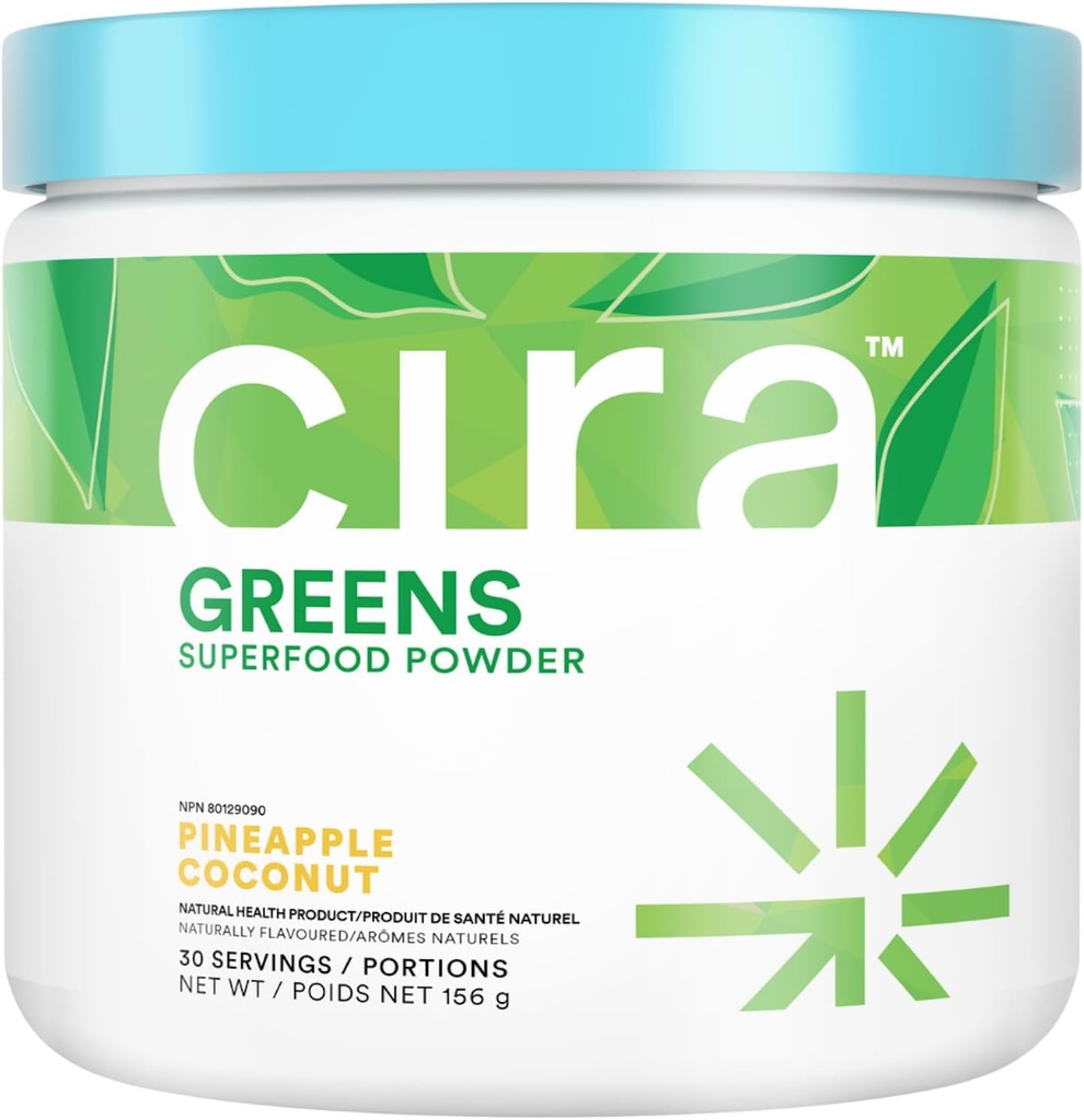 Cira Daily Greens - Naturally Sweetened, Organic Spirulina Superfood Powder with Premium, Antioxidant-Rich Ingredients for Debloating, Digestion, & Energy - Pineapple Coconut, 30 Servings 2