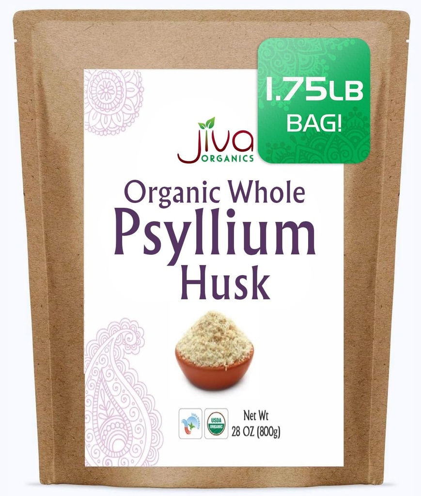 Jiva USDA Organic Whole Husk Psyllium (Isabgol) 12 Ounce 2