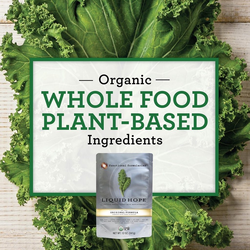 Functional Formularies Liquid Hope Organic Tube Feeding Formula And Nutritional Meal Replacement Supplement, 12 Oz Pouch, Pack of 24 3