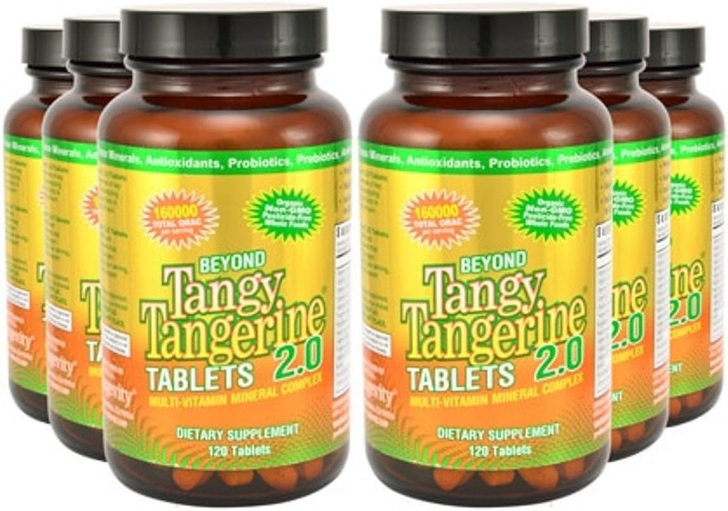 Youngevity Beyond Tangy Tangerine 2.0 Multi-Vitamin & Mineral Complex - Made with Natural & Whole Foods | 160,000 ORAC | 120 Tablets - 6-Pack 2