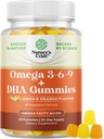 Vegetarian Omega 3 Gummies for Adults - Vegetarian Omega 3 6 9 DHA Gummies for Brain Bone and Heart Health and Joint Support - Burpless Halal Fish Free Plant Based Supplement Men Women 2