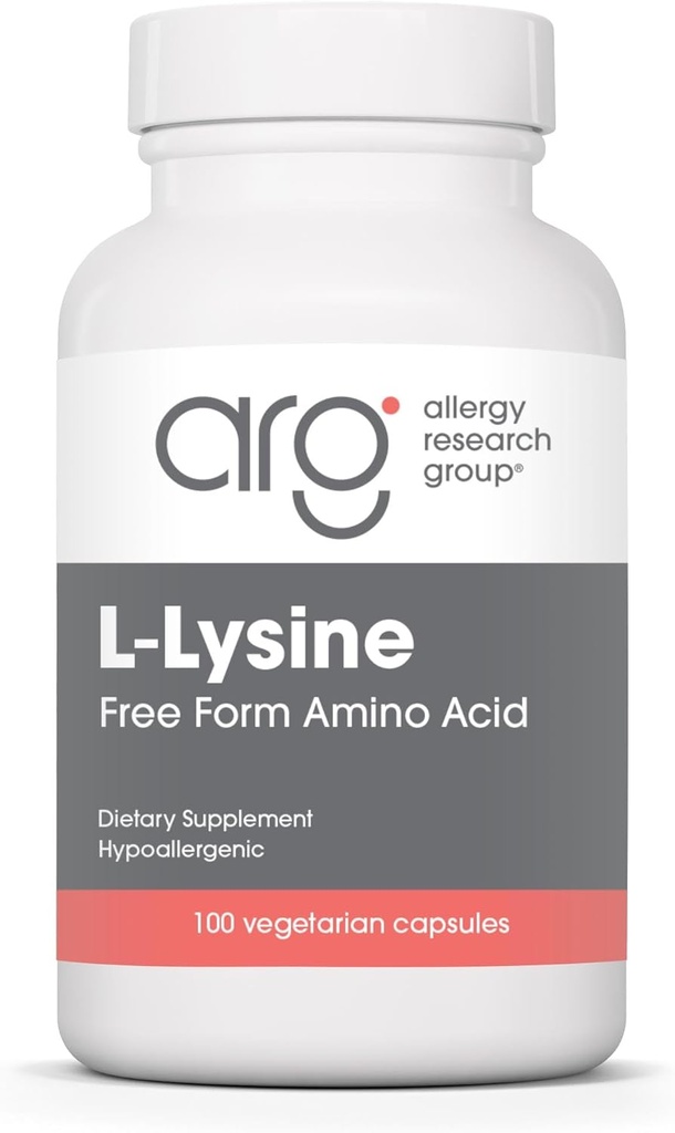 Allergy Research Group L-Lysine - Immune Support, L-Lysine HCI, Free Form Amino Acid, 500mg Supplement, Pure, Organic, Vegetarian Capsules - 100 Count 2