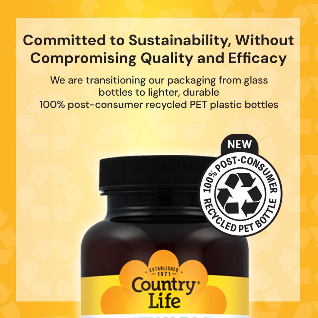 Country Life Adult Chewable Multivitamin with Coenzyme B-Vitamins, Antioxidants, Minerals, Pineapple-Orange Flavor - Supports Energy Metabolism and Immune Health, Gluten Free - 60 Wafers 5