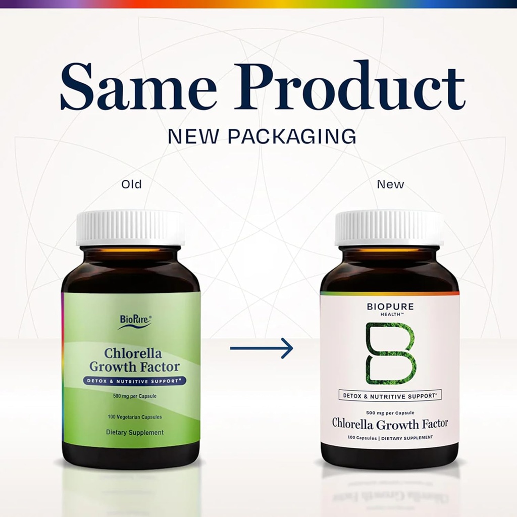 BioPure Chlorella Growth Factor Capsules – Nutrient-Dense, Nutraceutical Superfood Packed with Proteins, Vitamins, Minerals & Amino Acids That Supports Metabolism, Detox & Immunity – 100 Capsules 3