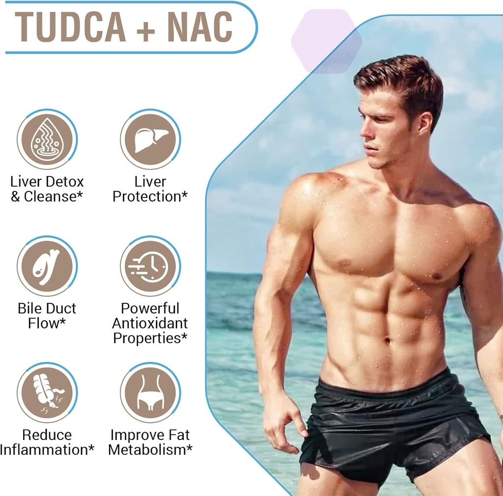 TUDCA with NAC Supplement 1200mg - 180 Capsules,Powerful TUDCA Bile Salt Plus N-Acetyl-Cysteine,Antioxidant Supplements for Liver,Digestion 3