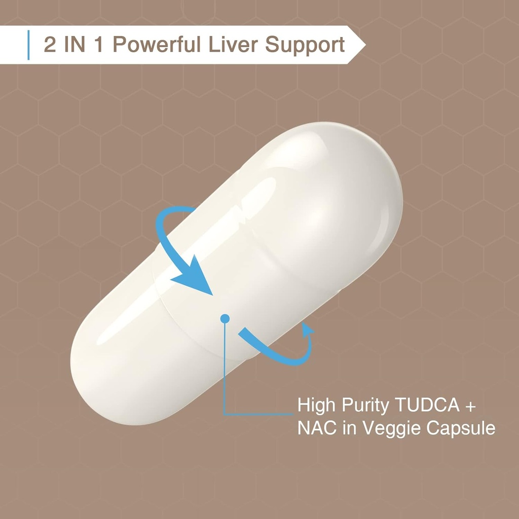 TUDCA with NAC Supplement 1200mg - 180 Capsules,Powerful TUDCA Bile Salt Plus N-Acetyl-Cysteine,Antioxidant Supplements for Liver,Digestion 4
