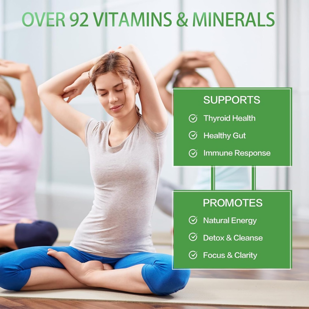 Organic Sea Moss Capsules with Bladderwrack,Burdock Root and Black Pepper Extract-Irish SeaMoss Pills 2000mg-Promotes Immune System,Thyroid Support(120 Capsules) 5